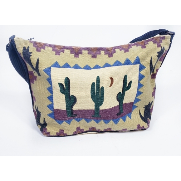 SOLD☆ Southwest Cactus Coyotes Shoulder Tote Bag - Picture 3 of 4